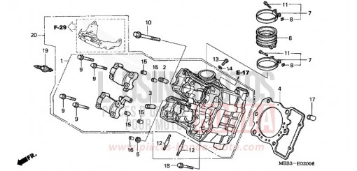 CYLINDER HEAD (FRONT) VTR1000F3 de 2003